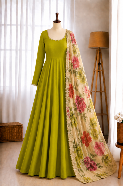 Pure Chanderi Silk Anarkali Bottom