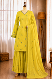 Pure Satin Mul Chandheri Embroidery Work Top Plazzo