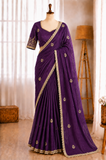 Rangoli Crush Silk Embroidery Sequence Butta Mirror Lace Work Saree