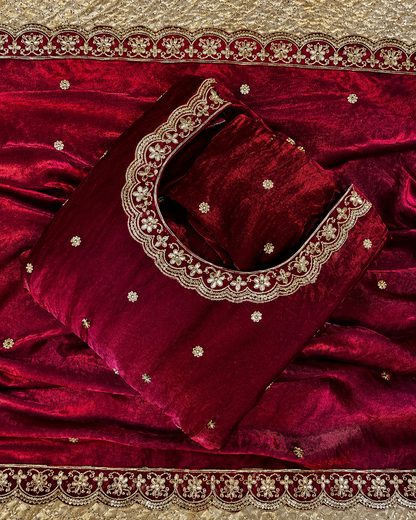 Beautiful Soft Rich Space Silk With Thread & Sequence Embroidery Work Gown