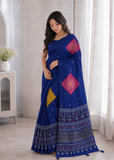Beautiful Soft Rich Premium Japan Satin Silk With Mirror Work Saree