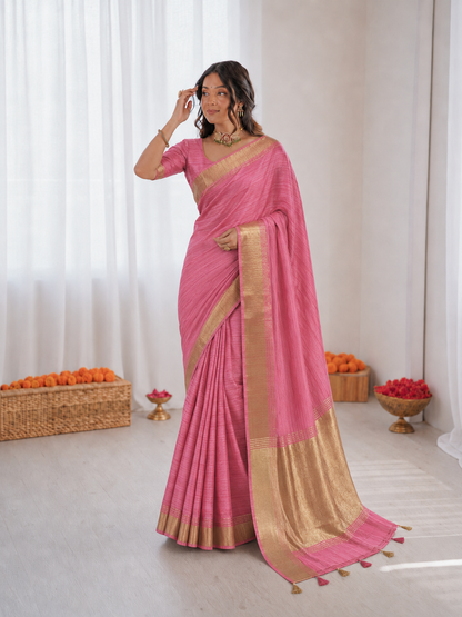 Beautiful Soft Rich Assam Silk With Zari Jacquard Weaving Work Saree