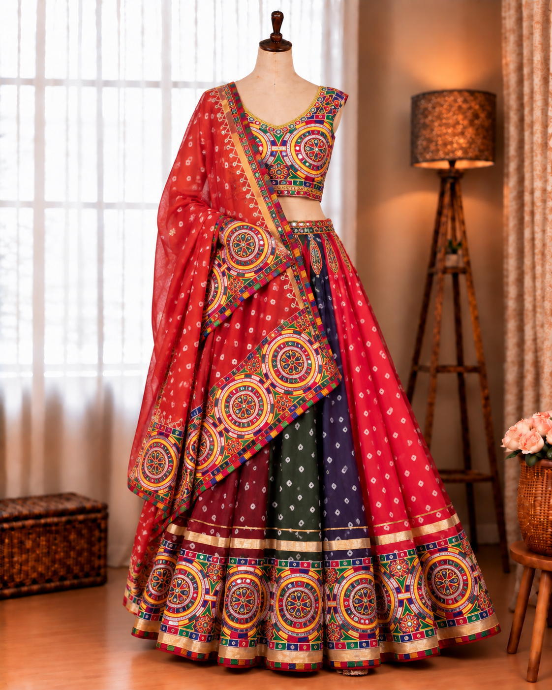 Navratri Special Faux Georgette Embroidery Work Lehenga