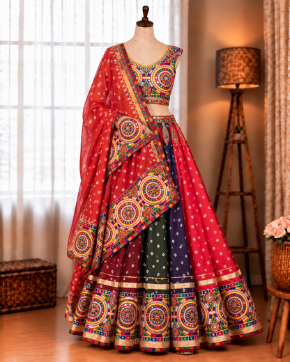 Navratri Special Faux Georgette Embroidery Work Lehenga