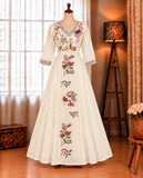Beautifull Faux Georgette Embroidery Work Top Sharara