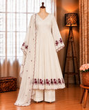 Beautifull Mul Chanderi With Sequience Pipe Work Top Pent