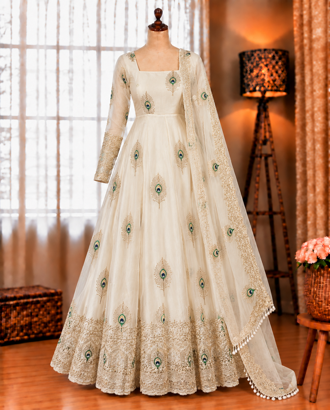 Beautifull Fendy Silk With Sequience Work Gown