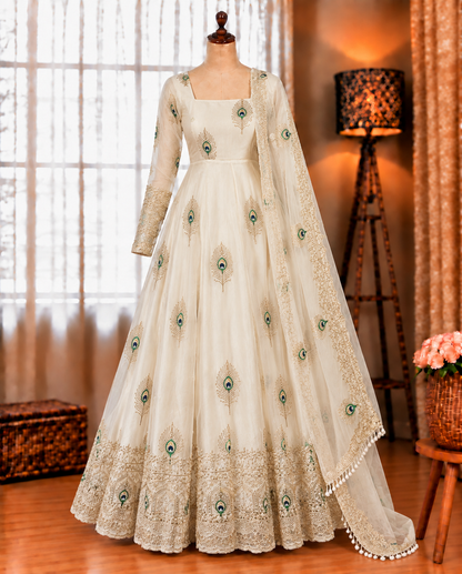 Beautifull Fendy Silk With Sequience Work Gown