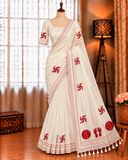 Trending Pure Loom Cotton With Handmade Dana Pallu Saree