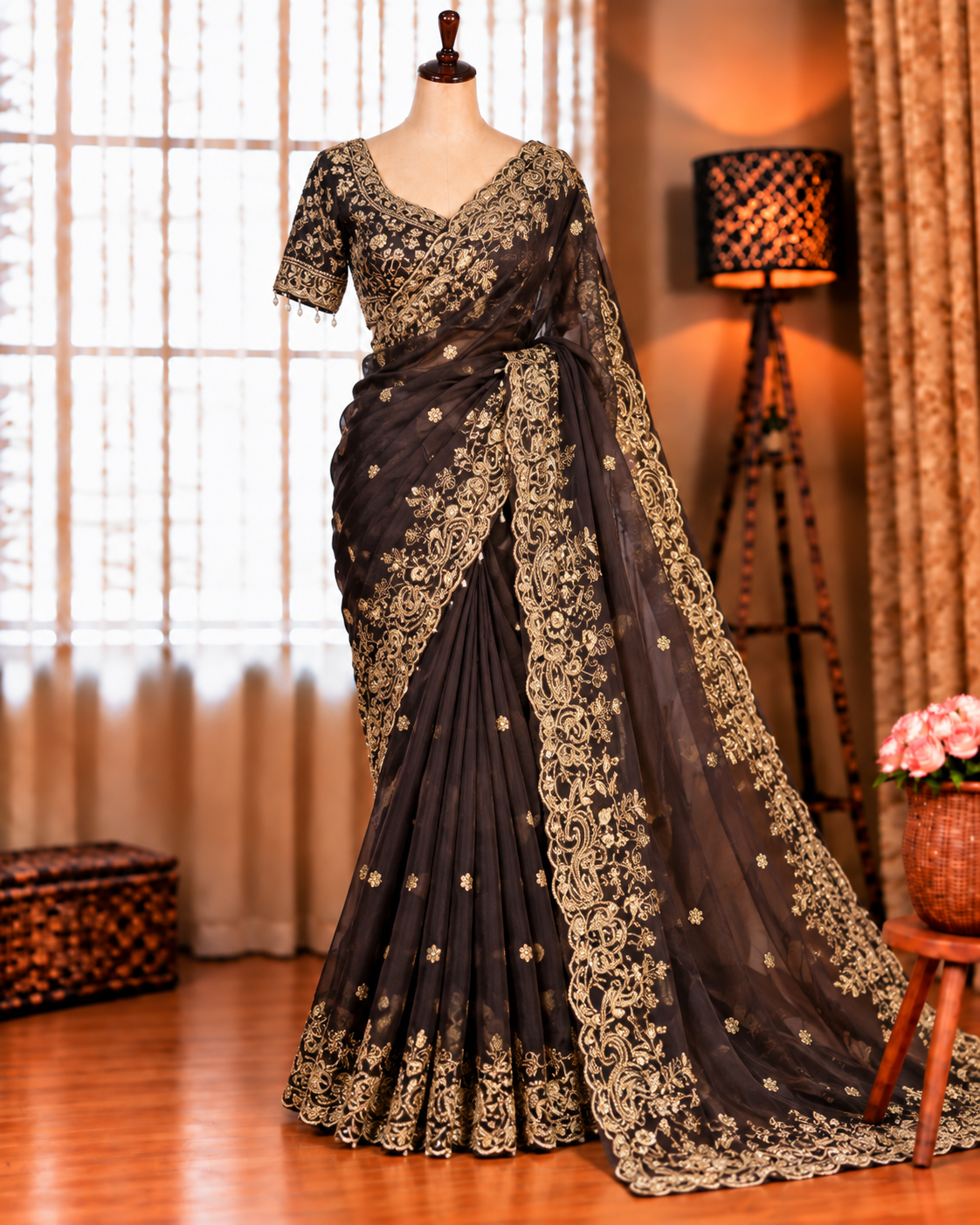 Beautifull Shade Space Silk With Zari Work Saree