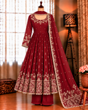 Beautifull Faux Georgette Embroidery Work Top Pent