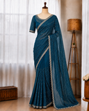 Very Soft Elegent Sequience Beads Work Saree