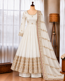 Chinon Silk Embroidered Gown with Sequin Work & Dupatta