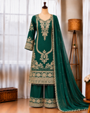 Faux Georgette Top Pant Set with Heavy Embroidery & Sequin Work