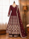 Beautifull Faux Blooming With Multi Sequience Work Gown