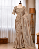 Champagne Rose Royale – Jamtara Glass Silk Saree