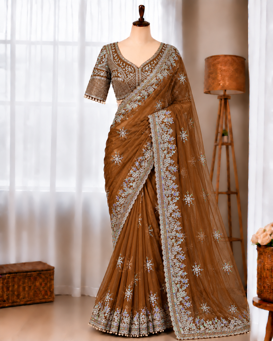 Soft Butterfly Net Designer Saree