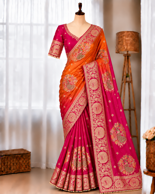 Rangrez Rani – Pure Dola Silk Meena Weave Saree