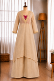 Pure Golden Tissue Embroidery Sequence Kurta Palazzo Set