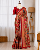 Red Color Banarasi Pattu Paithani Pallu Saree