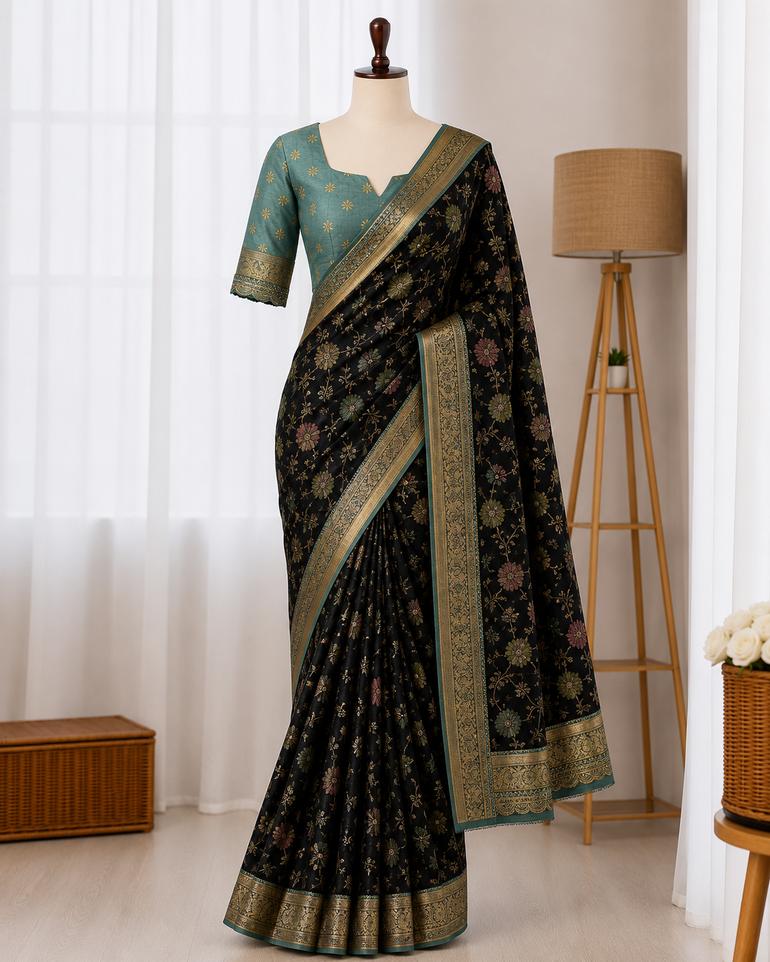 Beautiful Fancy Dolla Silk with Meenakari & Zari Weaving Work Saree