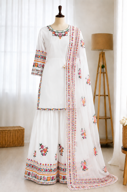 Heavy French Crepe Embroidery Work Top Bottom