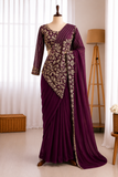 Faux Georgette Embroidery Zari & Semi Beads Work Saree