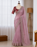 Beautifull Chiffon With Thread Embroidery Work Saree