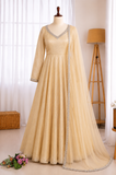 Crush Silk Real Mirror work Anarkali With Party Look
