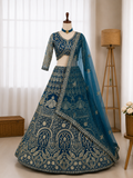 Beautifull Butterfly Net With Sequience Coding Work Lehenga