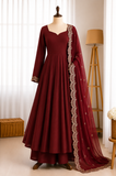 Pure Roman Silk Chanderi 5.5 Mtr Flair Highest Selling Gown