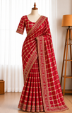 Pure Viscose Georgette Saree with 3mm Sequin Embroidery & Lace Work