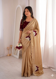 Beautiful Elegant Look Butterfly Ring Handwork Premium HO Silk Saree