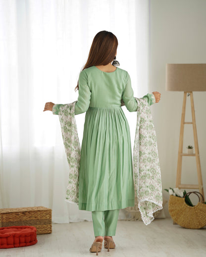 Pure Roman Silk Office Wear Kurti Set
