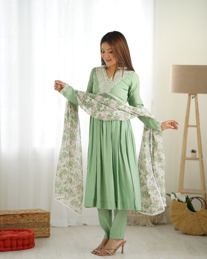 Pure Roman Silk Office Wear Kurti Set