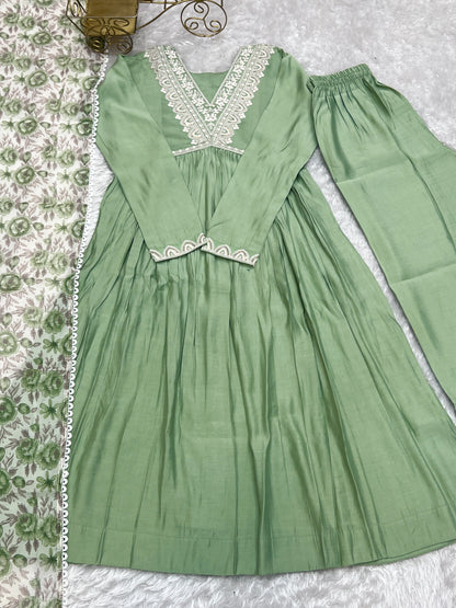 Pure Roman Silk Office Wear Kurti Set