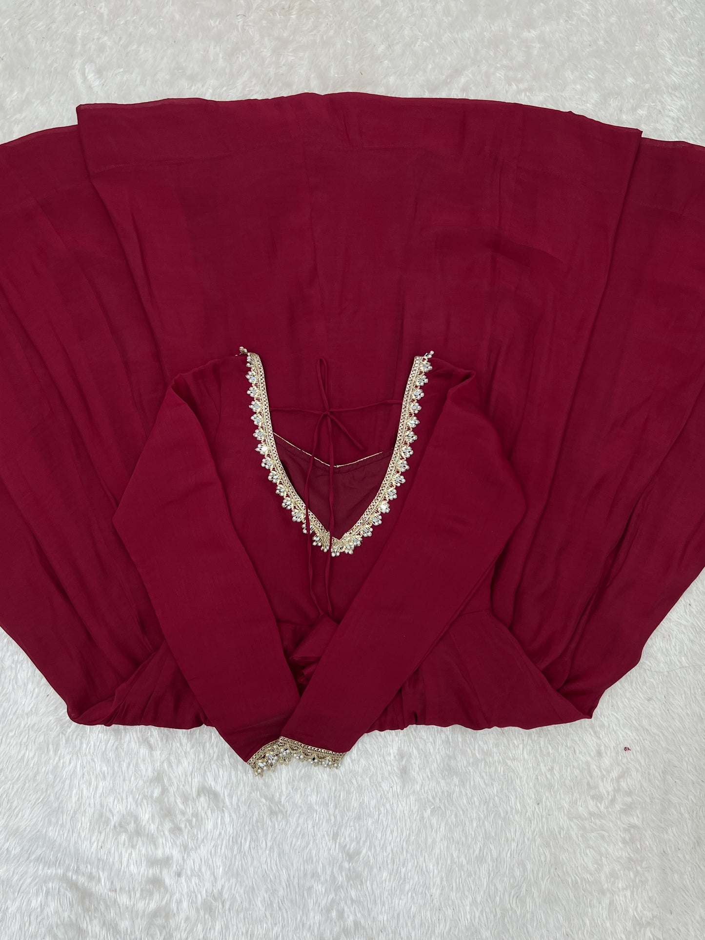 Pure Mal Chanderi Mirror Work Gown Dupatta