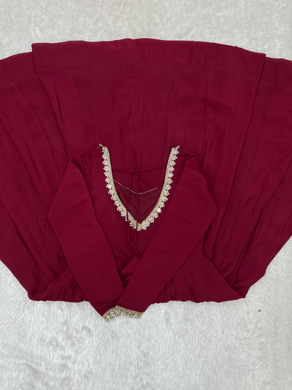 Pure Mal Chanderi Mirror Work Gown Dupatta