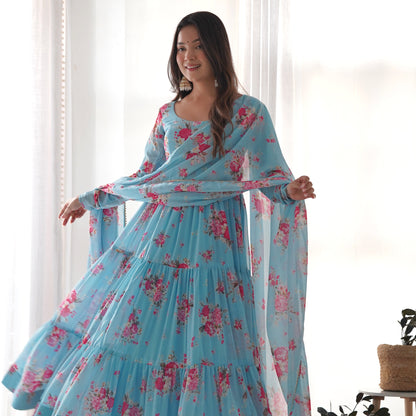 Huge Flair 8.25 MTR Anarkali Gown With Digital Print