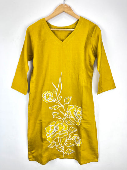 New Wear Pure Vertical Embroidery Thred Work Top Pent