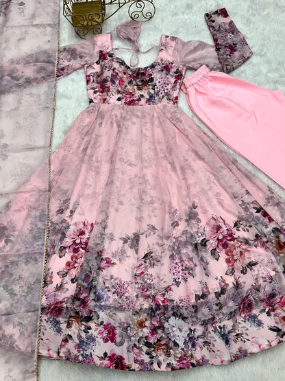 Pure Soft Georgette Plain Work Gown