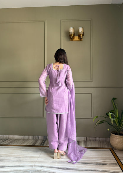 CRUNCHY SILK & SIROSKI WORK,WITH FANCY LACE WORK