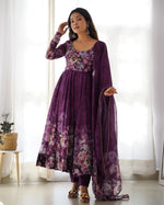 Pure Soft Georgette Plain Work Gown