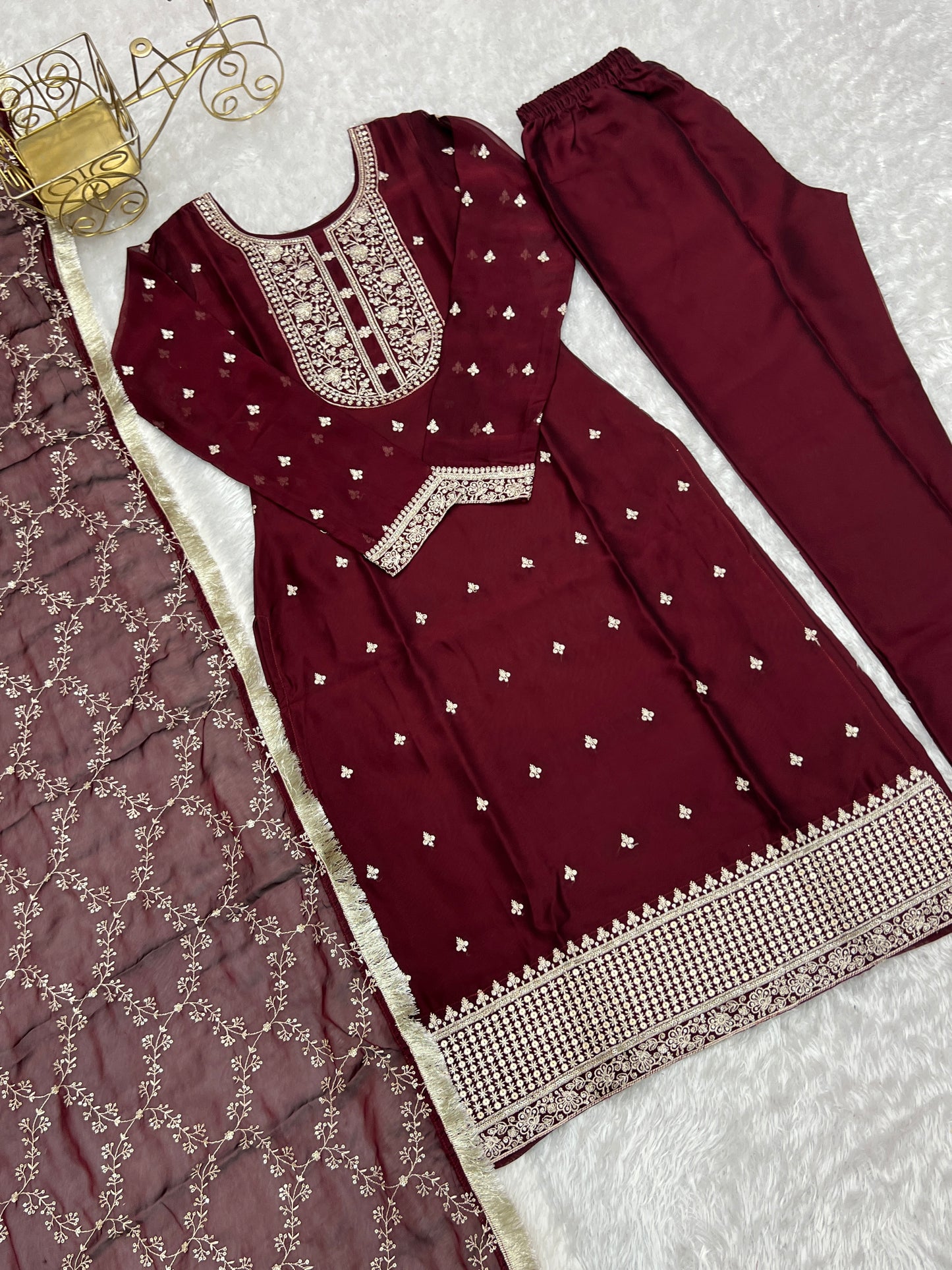 Embroidery Sequence Work Trending Pakistani Suit