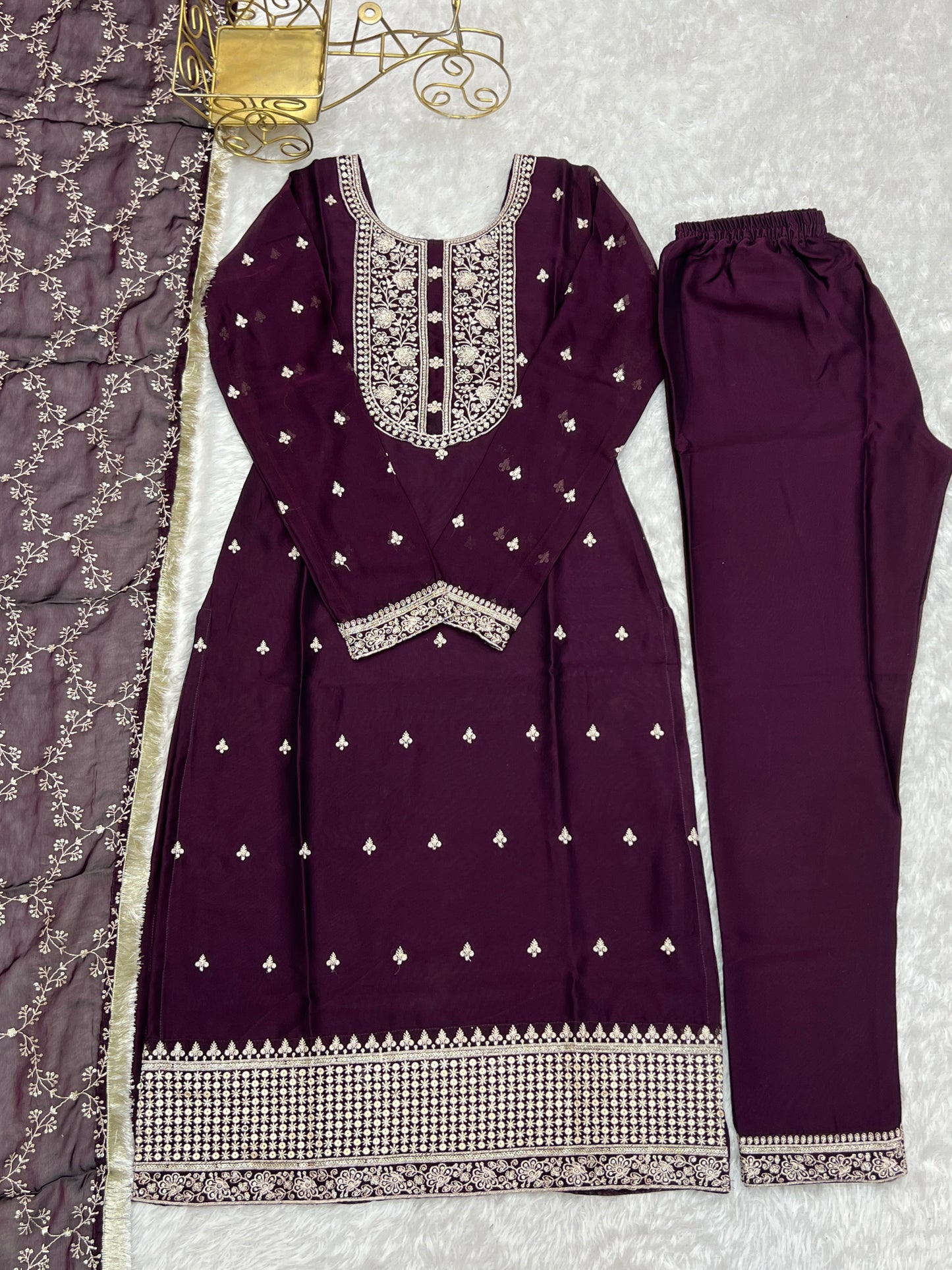 Embroidery Sequence Work Trending Pakistani Suit