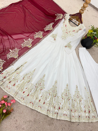 Wedding Special Heavy Multi Sequence Work Top Suit