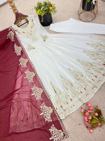 Wedding Special Heavy Multi Sequence Work Top Suit