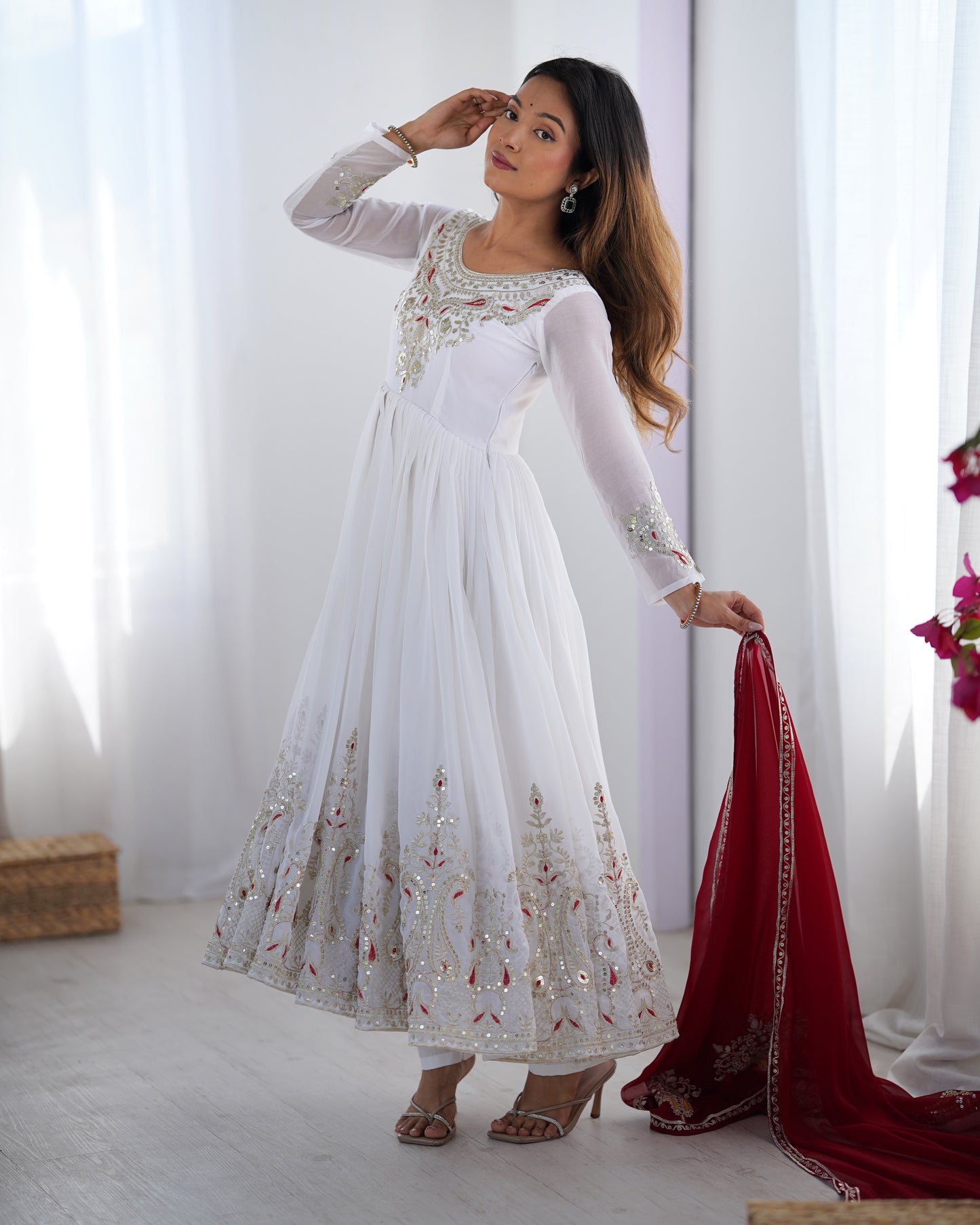 Wedding Special Heavy Multi Sequence Work Top Suit