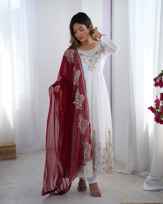 Wedding Special Heavy Multi Sequence Work Top Suit