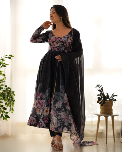 Pure Soft Georgette Plain Work Gown
